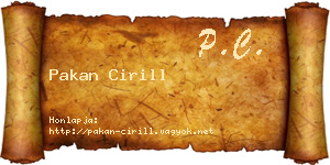 Pakan Cirill névjegykártya